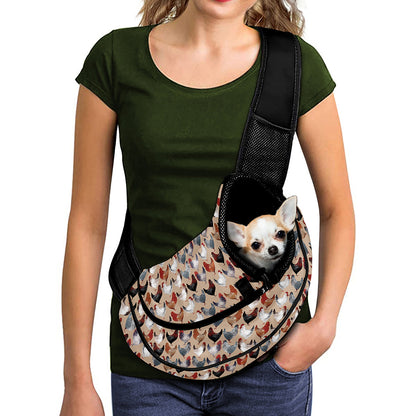 Chicken Painting Pattern Print Pet Sling Carrier