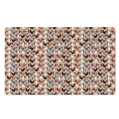 Chicken Painting Pattern Print Polyester Doormat