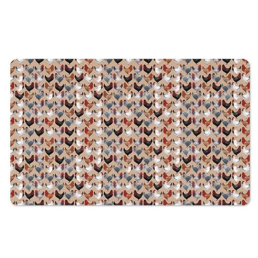 Chicken Painting Pattern Print Polyester Doormat