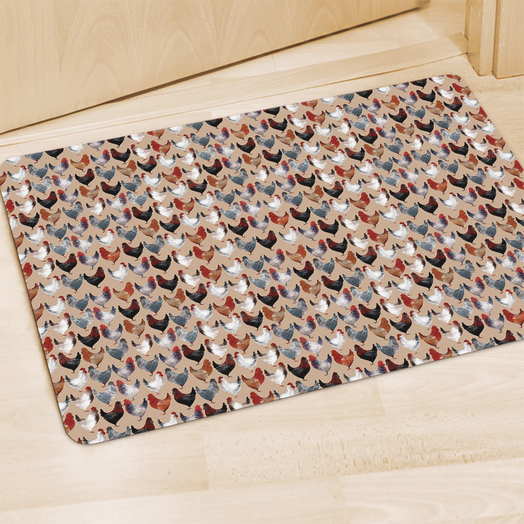 Chicken Painting Pattern Print Polyester Doormat