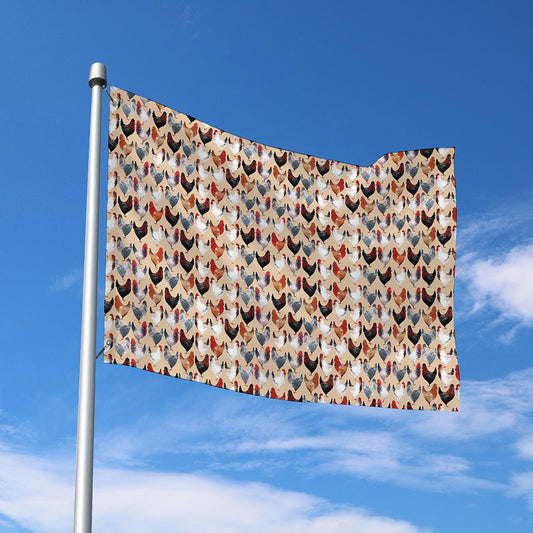 Chicken Painting Pattern Print Polyester Flag