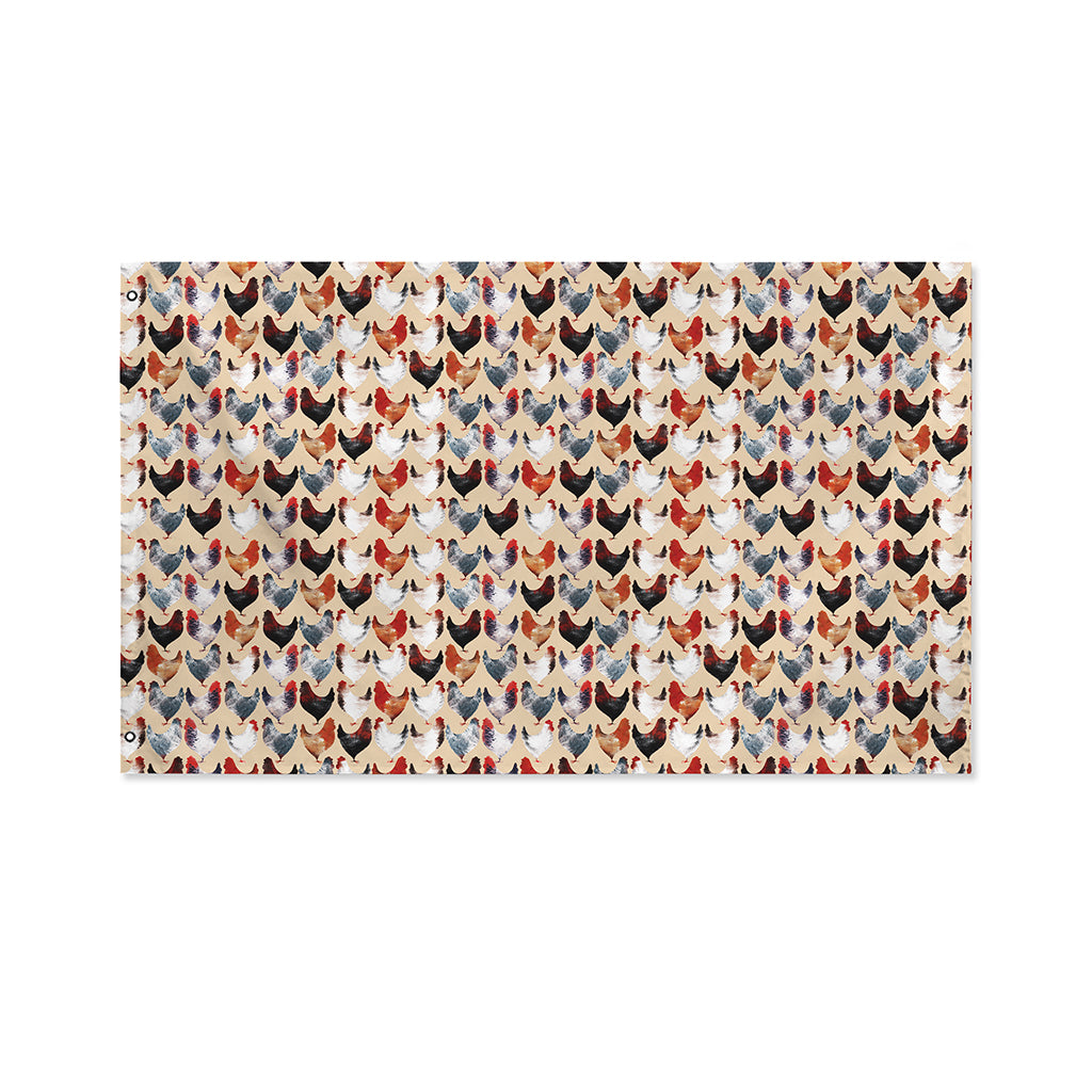 Chicken Painting Pattern Print Polyester Flag