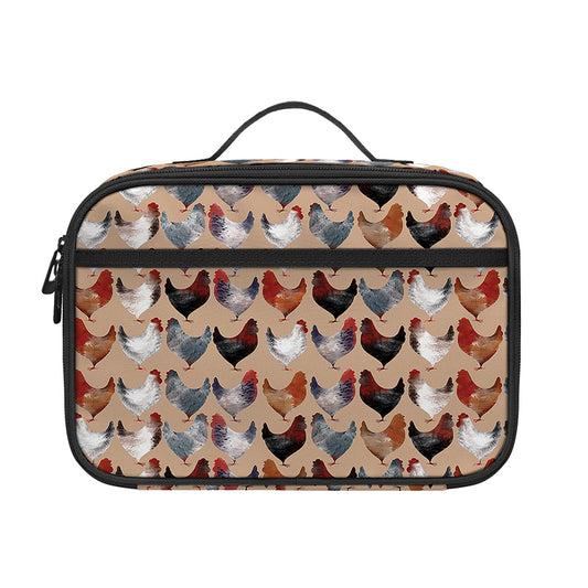 Chicken Painting Pattern Print Portable Lunch Bag