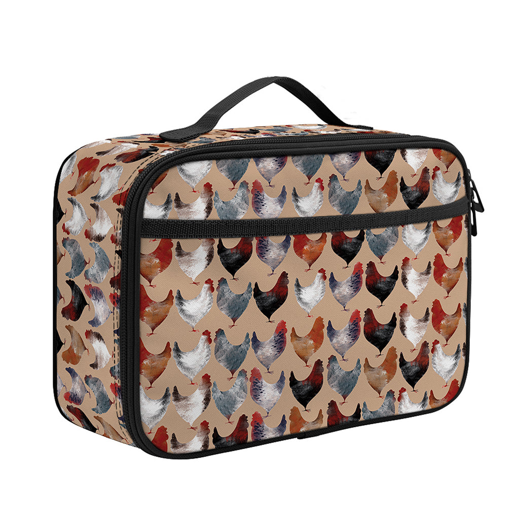 Chicken Painting Pattern Print Portable Lunch Bag