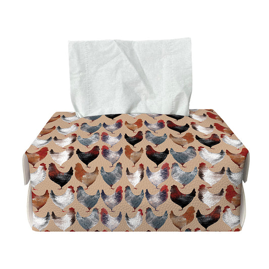 Chicken Painting Pattern Print Rectangle Tissue Box Cover