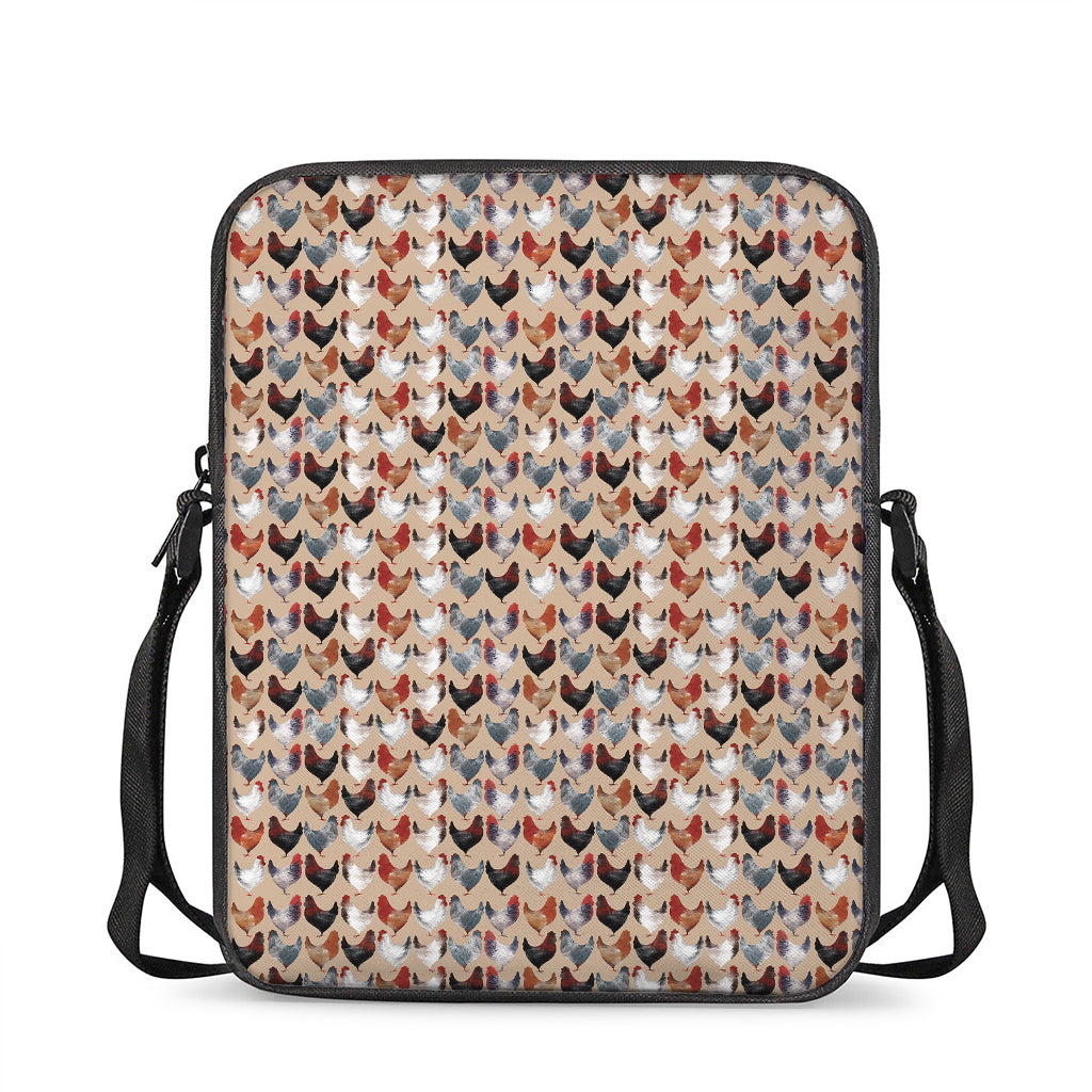 Chicken Painting Pattern Print Rectangular Crossbody Bag
