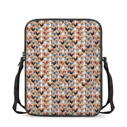 Chicken Painting Pattern Print Rectangular Crossbody Bag
