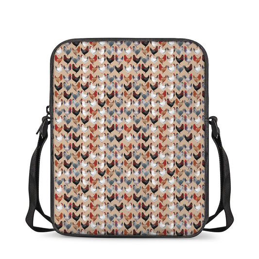 Chicken Painting Pattern Print Rectangular Crossbody Bag