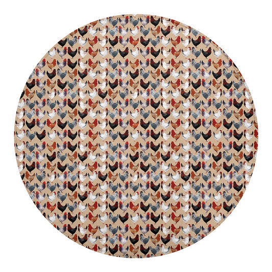 Chicken Painting Pattern Print Round Blanket