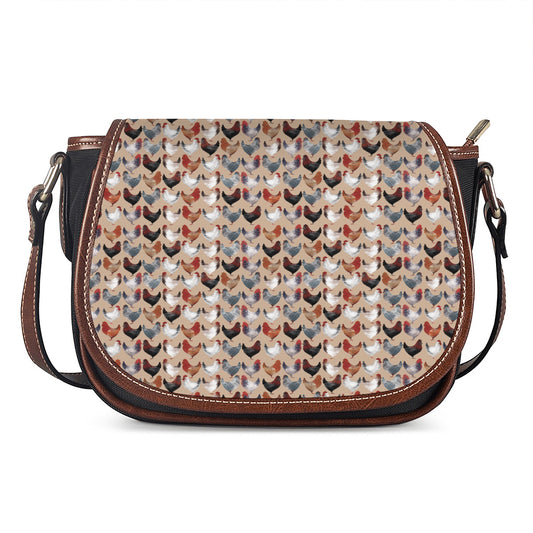Chicken Painting Pattern Print Saddle Bag