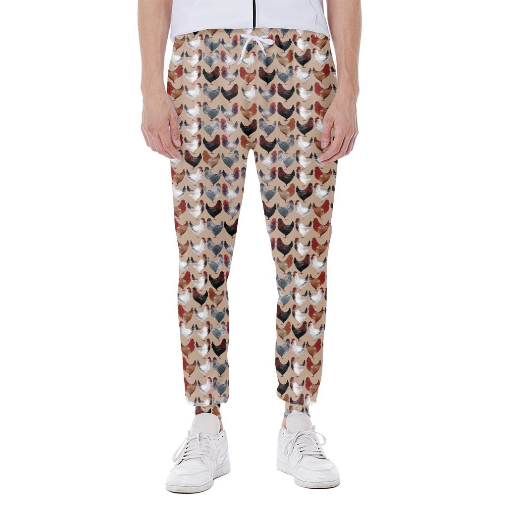 Chicken Painting Pattern Print Scuba Joggers