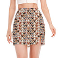 Chicken Painting Pattern Print Side Slit Mini Skirt