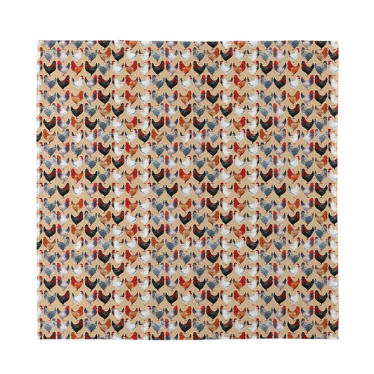 Chicken Painting Pattern Print Silk Bandana