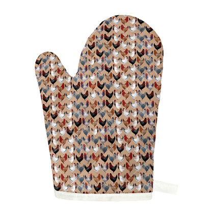 Chicken Painting Pattern Print Single Oven Mitt