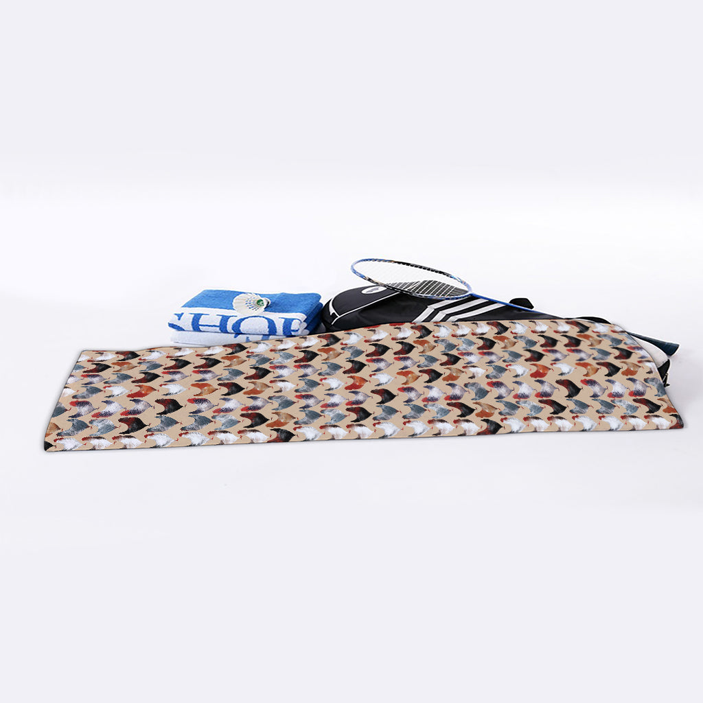 Chicken Painting Pattern Print Sports Towel