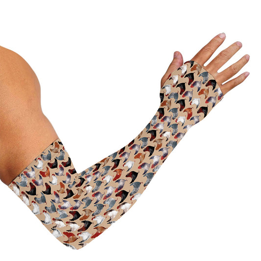 Chicken Painting Pattern Print Sun Protection Arm Sleeves