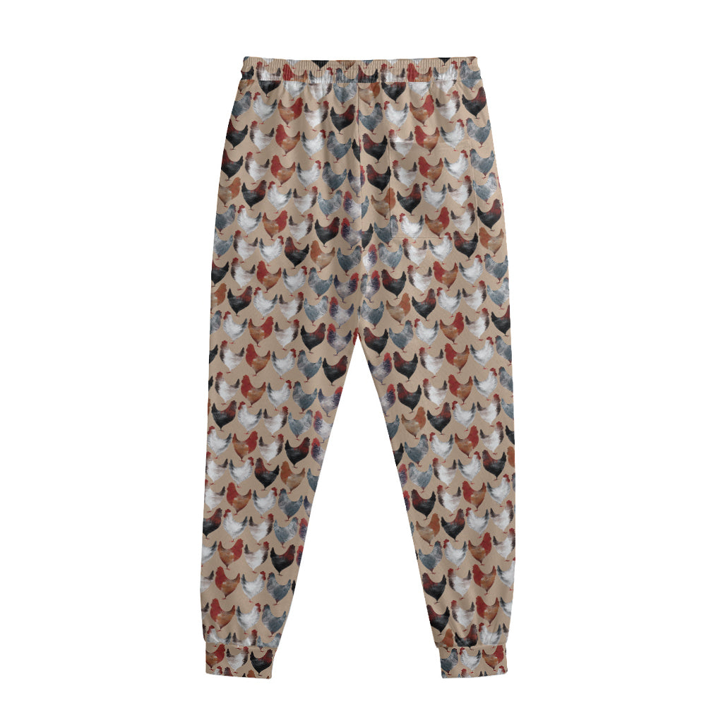 Chicken Painting Pattern Print Sweatpants
