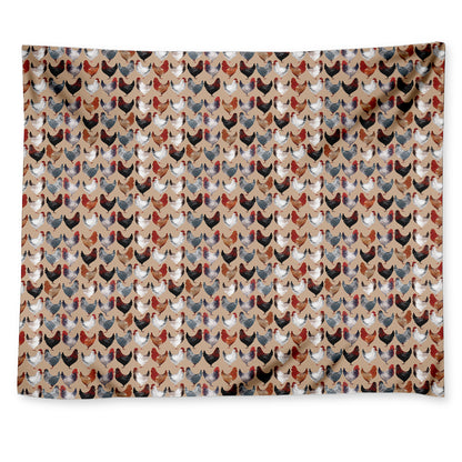Chicken Painting Pattern Print Tapestry