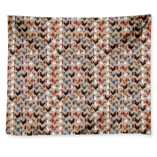 Chicken Painting Pattern Print Tapestry
