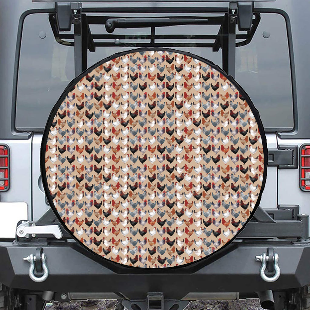Chicken Painting Pattern Print Tire Cover