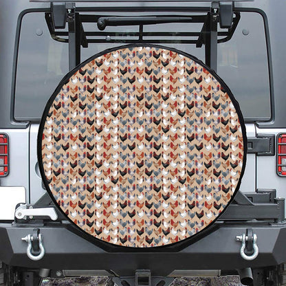 Chicken Painting Pattern Print Tire Cover