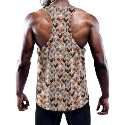 Chicken Painting Pattern Print Training Tank Top