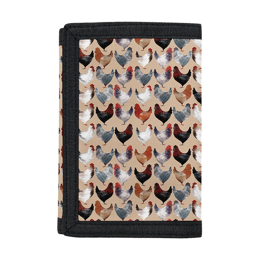 Chicken Painting Pattern Print Trifold Wallet