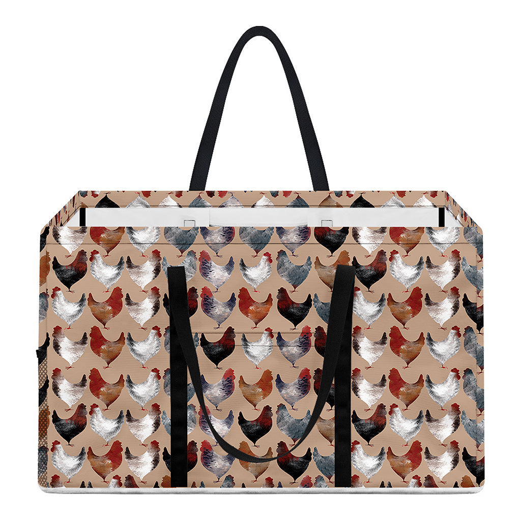 Chicken Painting Pattern Print Utility Tote Bag
