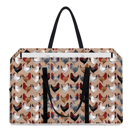 Chicken Painting Pattern Print Utility Tote Bag