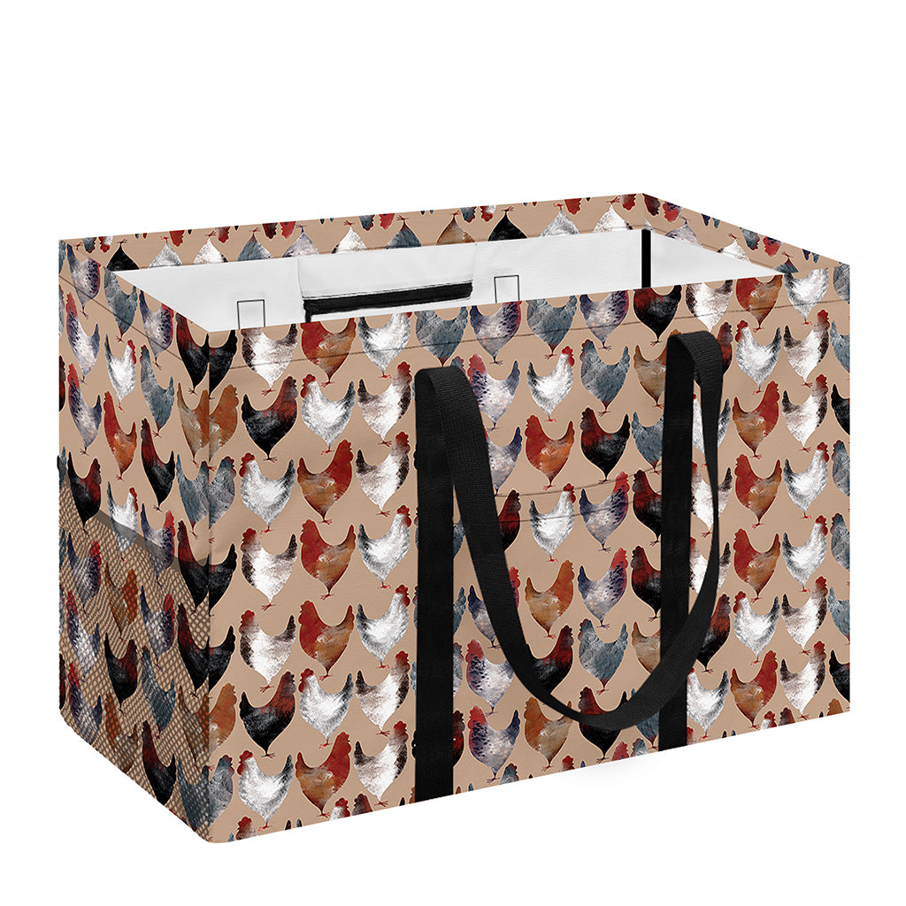 Chicken Painting Pattern Print Utility Tote Bag