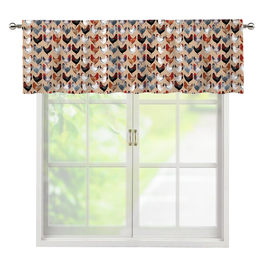 Chicken Painting Pattern Print Window Valance