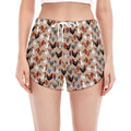 Chicken Painting Pattern Print Women's Split Running Shorts