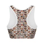 Chicken Painting Pattern Print Women's Sports Bra