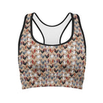 Chicken Painting Pattern Print Women's Sports Bra