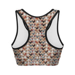 Chicken Painting Pattern Print Women's Sports Bra