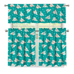 Chihuahua Puppy Pattern Print 3 Piece Kitchen Curtains