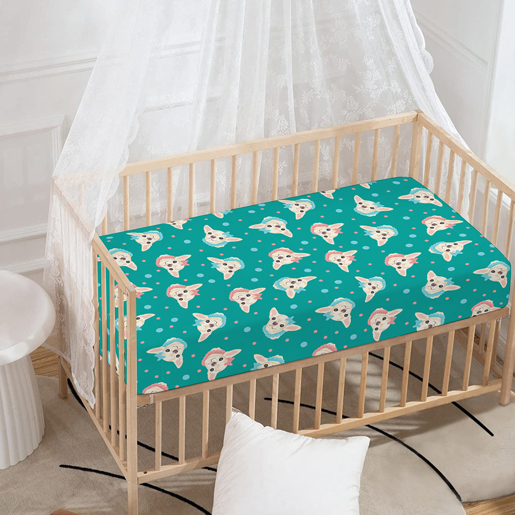 Chihuahua Puppy Pattern Print Baby Crib Sheet