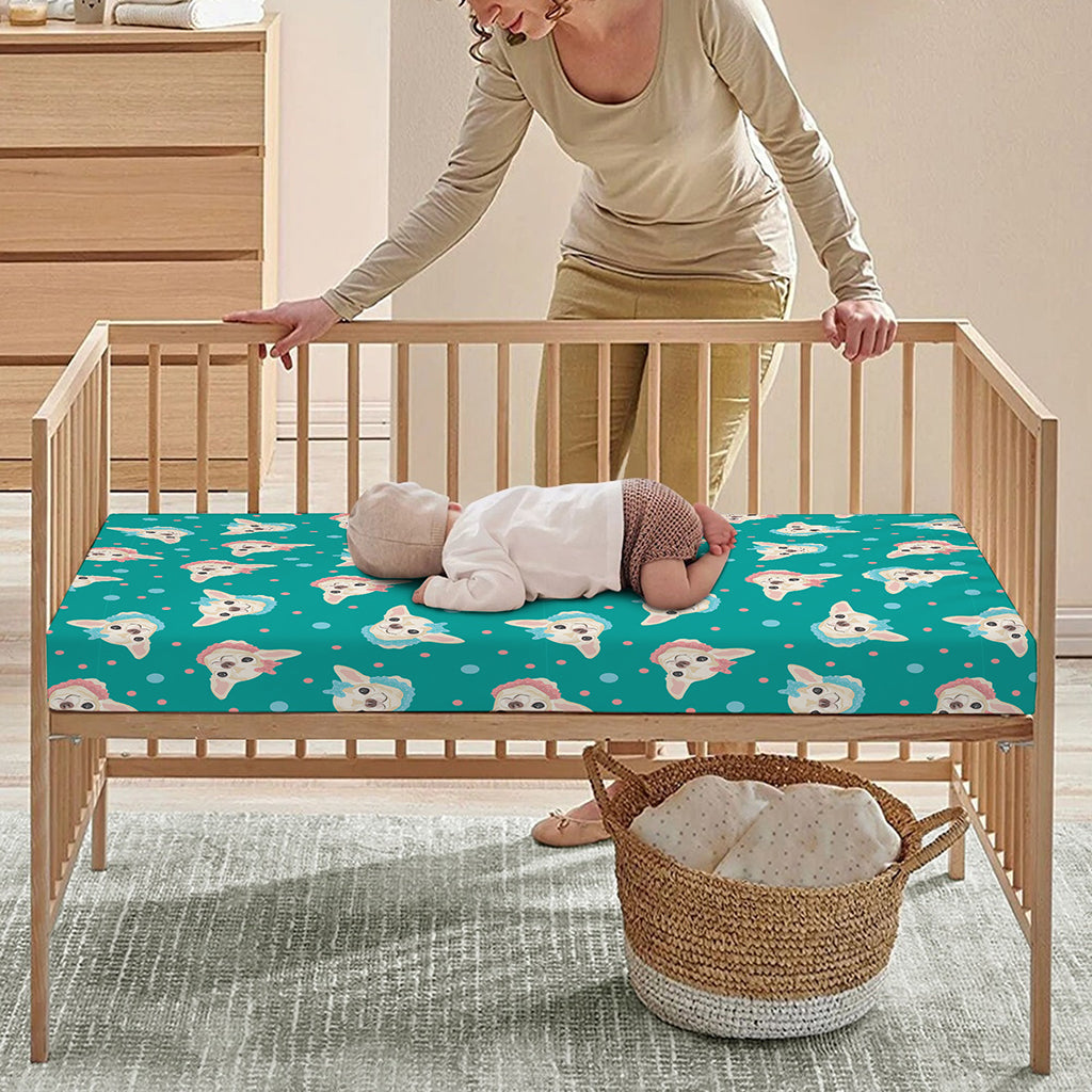 Chihuahua Puppy Pattern Print Baby Crib Sheet