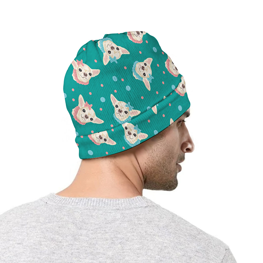 Chihuahua Puppy Pattern Print Beanie