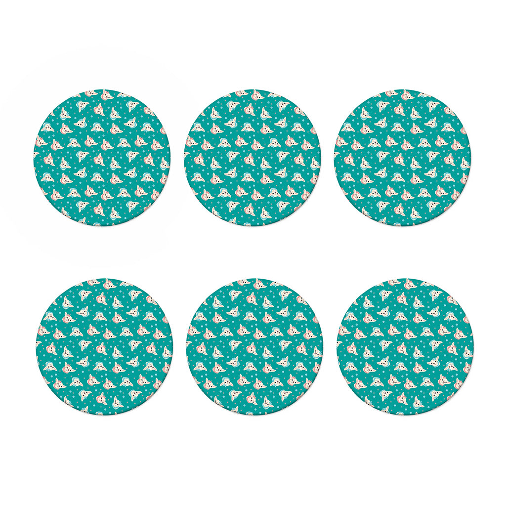 Chihuahua Puppy Pattern Print Coaster Set