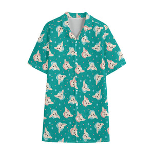 Chihuahua Puppy Pattern Print Cotton Hawaiian Shirt