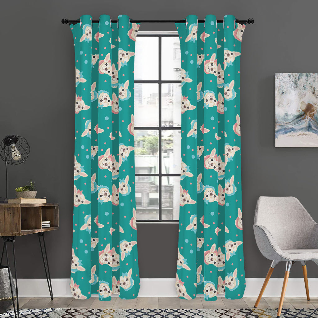 Chihuahua Puppy Pattern Print Curtain