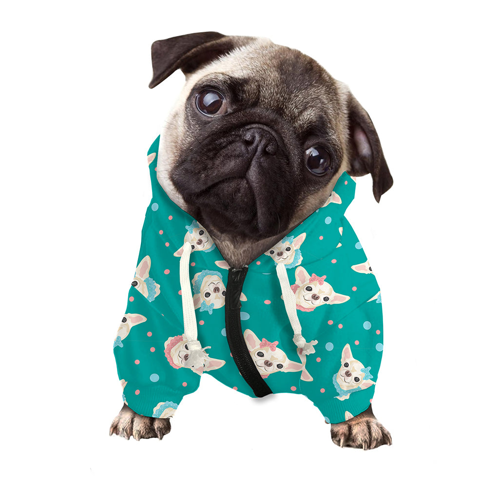 Chihuahua Puppy Pattern Print Dog Zip Up Hoodie