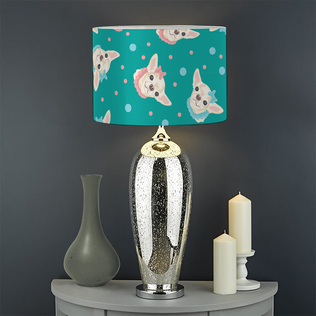 Chihuahua Puppy Pattern Print Drum Lamp Shade