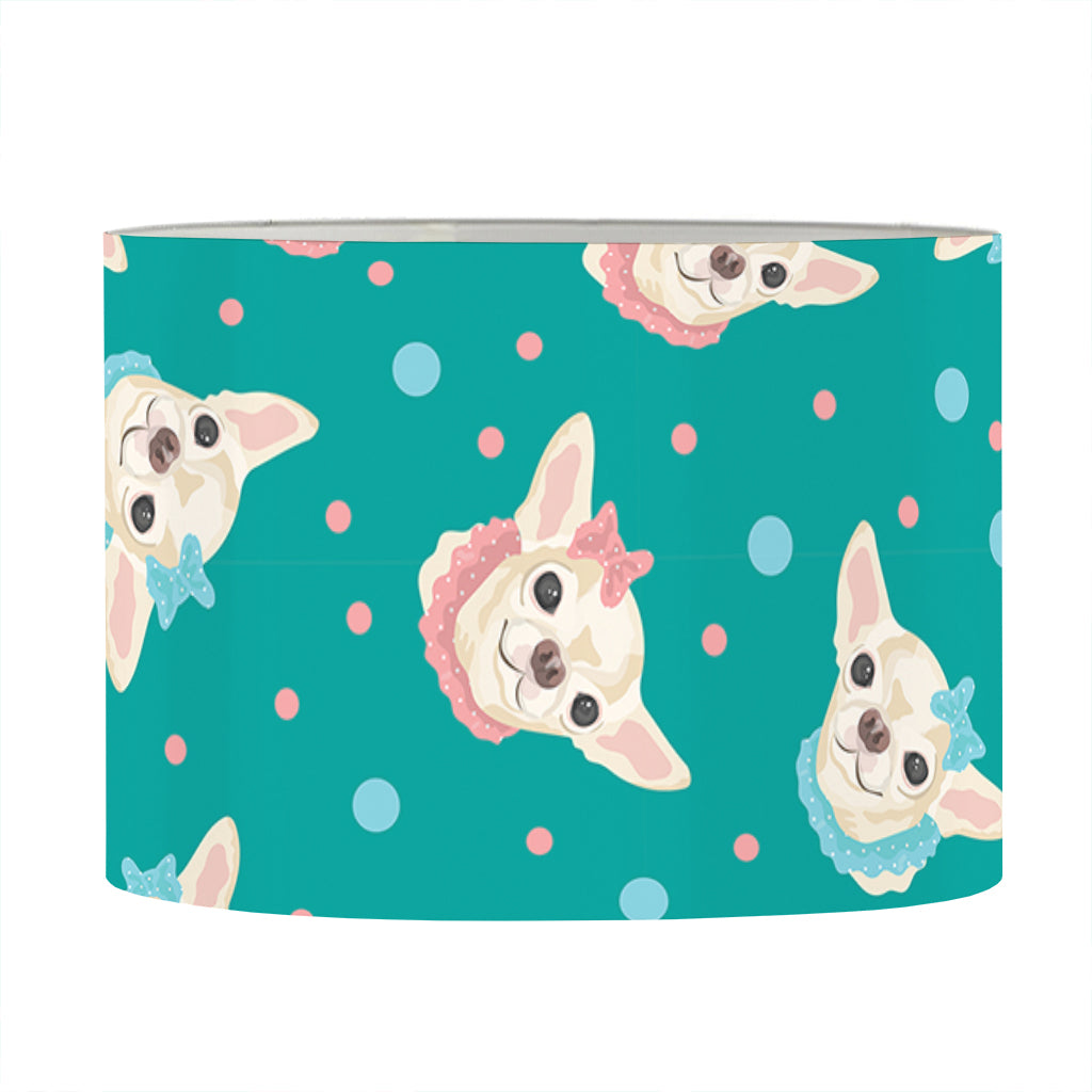 Chihuahua Puppy Pattern Print Drum Lamp Shade