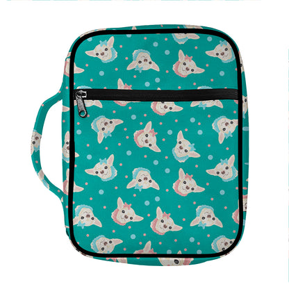 Chihuahua Puppy Pattern Print Front Pocket Bible Bag