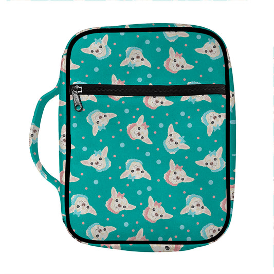Chihuahua Puppy Pattern Print Front Pocket Bible Bag