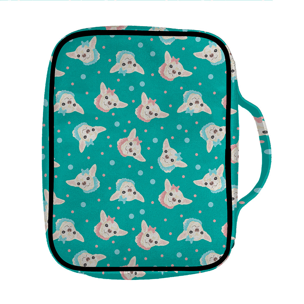 Chihuahua Puppy Pattern Print Front Pocket Bible Bag