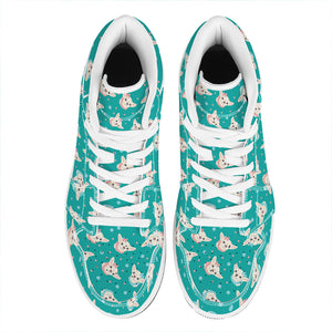 Chihuahua Puppy Pattern Print High Top Leather Sneakers