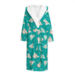 Chihuahua Puppy Pattern Print Hooded Bathrobe